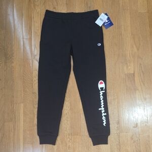 CHAMPION BRAND SIGNATURE BOY'S BLACK FLEECE JOGGER PANTS SIZE MEDIUM